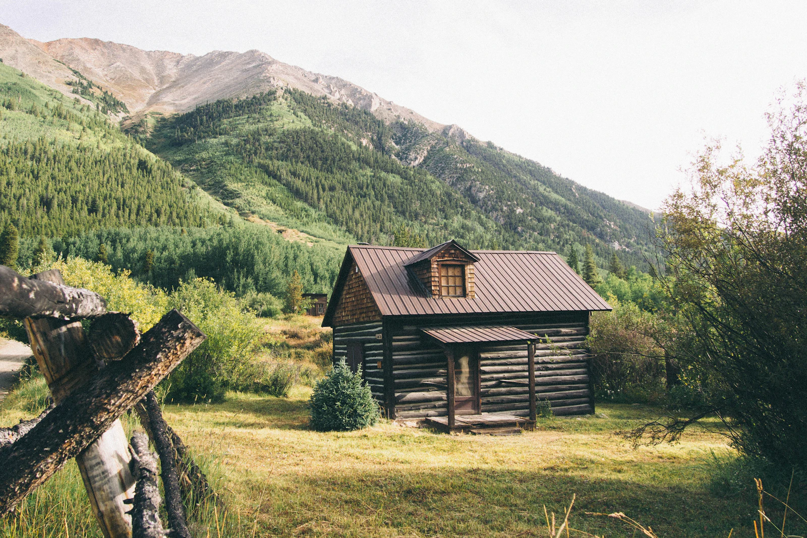 An owner-built cabin in a rural county that regulates building lightly